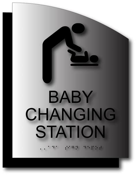 Baby Changing Station Restroom Sign In Brushed Aluminum Ada Sign Depot