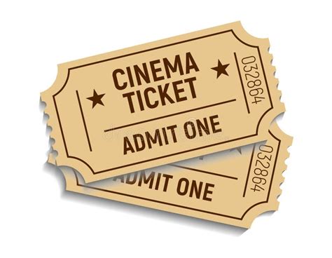 116vector Two Designed Cinema Tickets Close Up Top View Stock Vector