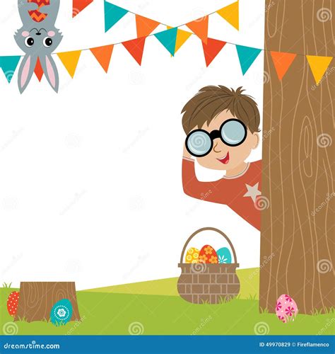 egg hunt stock vector illustration of rabbit stub bunny 49970829