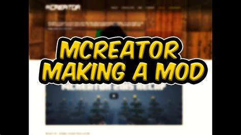 Mcreator Tutorial The Start Of Making A Mod 1 Youtube