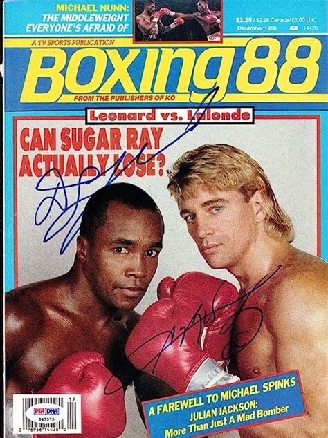 Sugar Ray Leonard And Donny Lalonde Autographed Boxing 88 Magazine Cover Psa Dna Certified