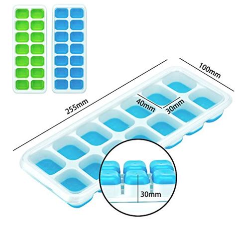 Silicone Ice Cube Trays Pack With Removable Lids Cubes Molds Set Stackable Ebay