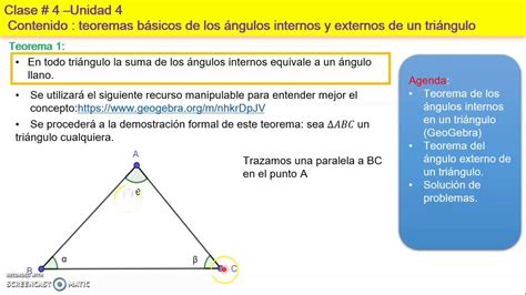 Matemática Fiii S01 Teorema De Los ángulos Internos Y Externo De Un