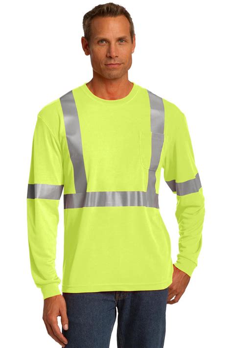 Cornerstone® Ansi 107 Class 2 Long Sleeve Safety T Shirt Heat Transfer Warehouse