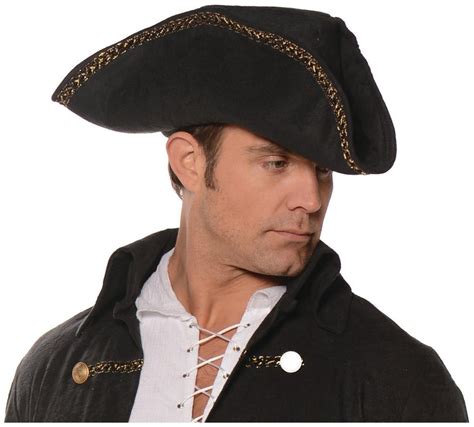 Tricorn Pirate Adult Costume Hat Black