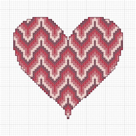 See more ideas about cross stitch patterns, cross stitch, stitch patterns. Free Bargello Cross Stitch Valentine's Heart Pattern