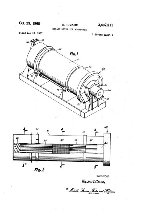 You can do patent drawings yourself using patent drawing software. Patent US3407511 - Rotary dryer for aggregate - Google Patents