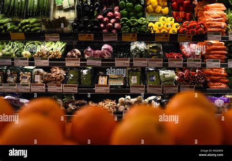 A View Of Fruit And Vegetables In A Whole Foods Market Shop In London