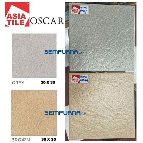Jual Keramik Kw1 Asia Tile Oscar Grey Brown 30x30 40x40 Lantai Kasar Abu Coklat Shopee Indonesia