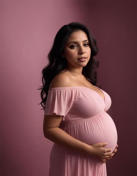 premium ai image photo of a beautiful pregnant latina woman