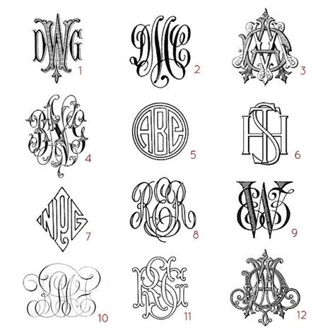 Custom Three Letter Monograms Choose Your Style From Antique Books