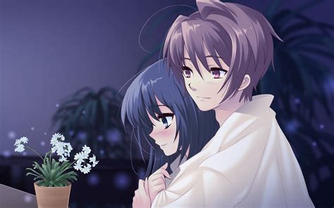 Ouma shu, yuzuriha inori, sleeping, couple, cuilty crown, pink hair. Download Free Cute Anime Couple Backgrounds | PixelsTalk.Net