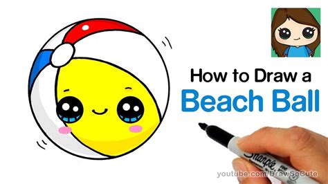 How To Draw A Beach Ball Easy And Cute