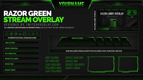 Razor Green Green Overlay For Twitch And Streamlabs Obs