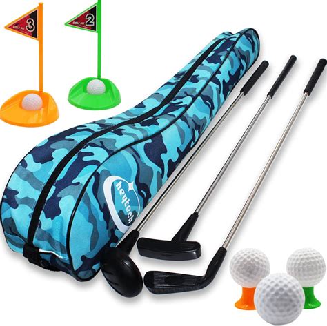 Gold Toy Kids Toy Golf Clubs Set Deluxe Outdoor Golf Toy Set Toddler