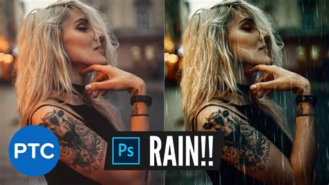 Realistic Rain Effect Photoshop Photo Manipulation Tutorial Youtube