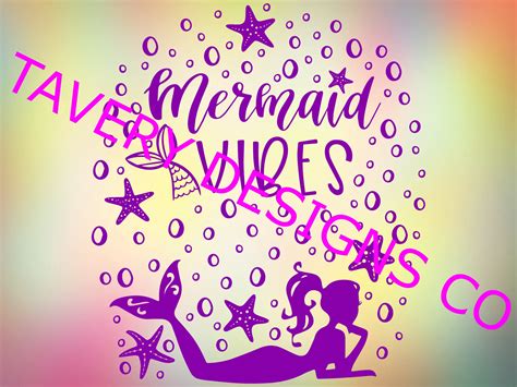 Mermaid Vibes With Mermaid Svg Vector File Bubbles Star Etsy