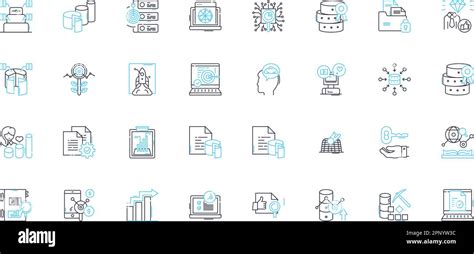 Conjunto De Iconos Lineales De Investigación De Mercado Análisis