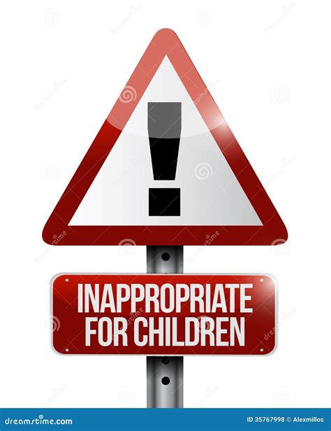 Inappropriate For Children Warning Sign Stock Illustration