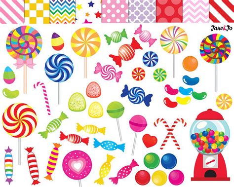 52 Candy Clipartcandy Clip Artprintablelollipop Etsy Candy Clipart