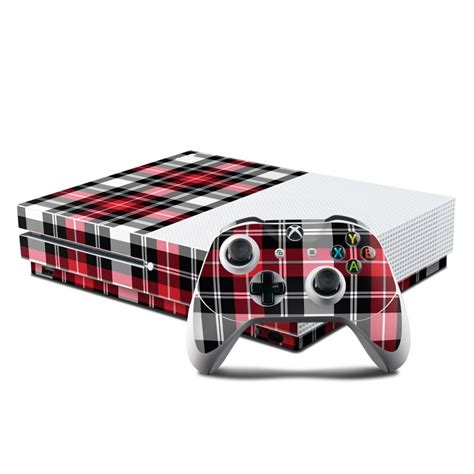 Microsoft Xbox One S Console And Controller Kit Skin Red Plaid Decalgirl