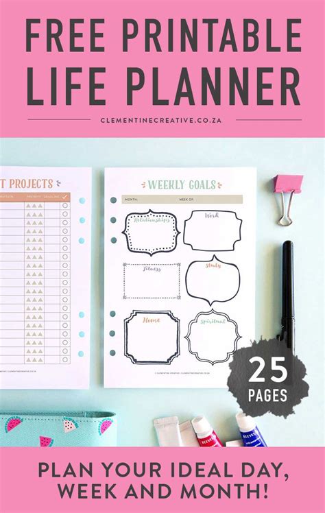 Organizer Life Planner Printables Free All The Templates Included Are