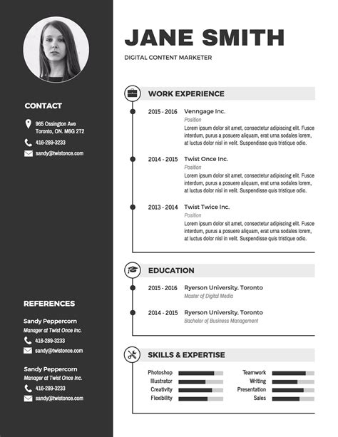 20 Customizable Infographic Resume Templates Venngage Graphic