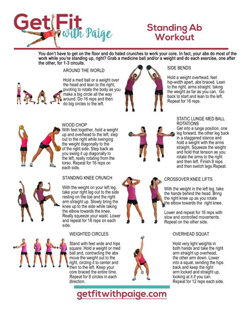 Work Your Core Standing Up Standing Abs Exercise Abs Workout