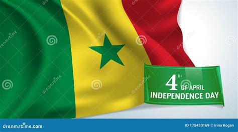 Senegal Independence Day Greeting Card Banner Vector Illustration