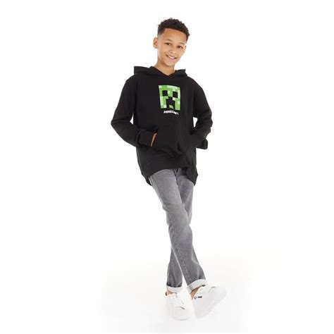 Buy Minecraft Boys Creeper Face Hoodie Black