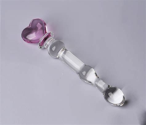 8 Heart Glass Dildo Anal Magic Wand Clear Pink Glass Etsy