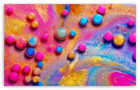 Cool Glitter Rainbow Colors Bubbles Macro 4k Hd Desktop