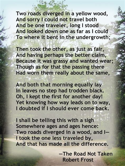 The Road Not Taken By Robert Frost Quotes