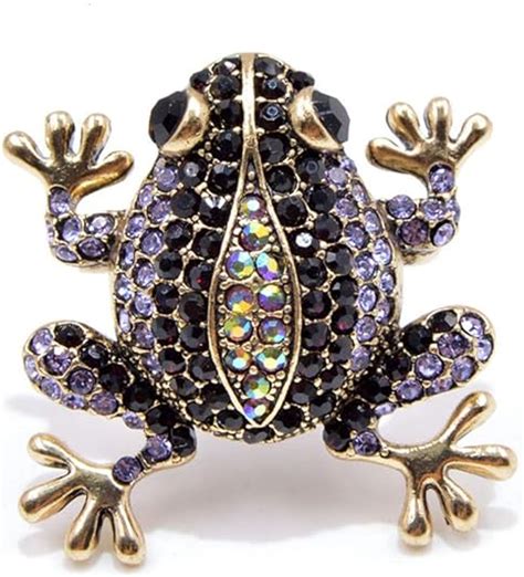 Qdgerwgy Rhinestone Frog Brooches For Women Vintage Fashion
