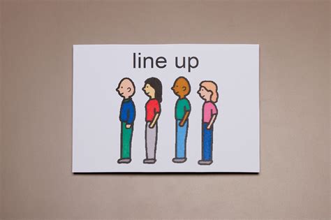 Line Up Visual Card Visual to reinforce or replace the verbal direction