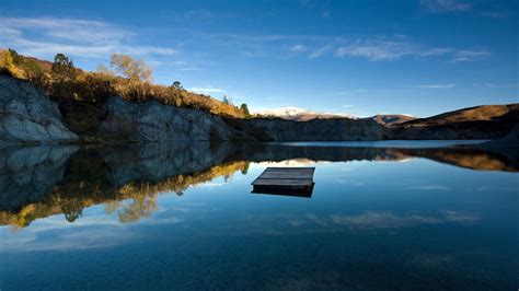 호수 반사 자연 풍경 바탕 화면 배경 무늬시사