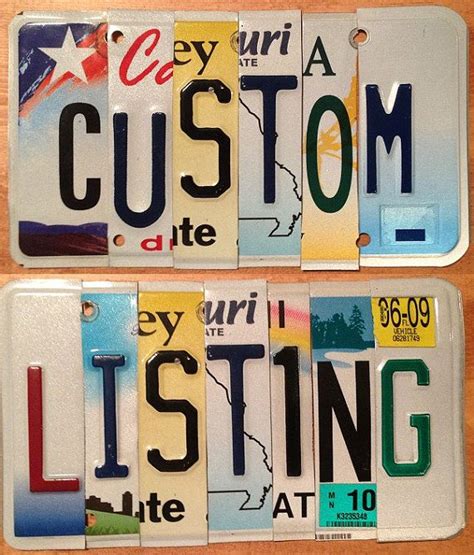 Custom Listing For Lauren 2 Recycled License Plate Art Signs Etsy