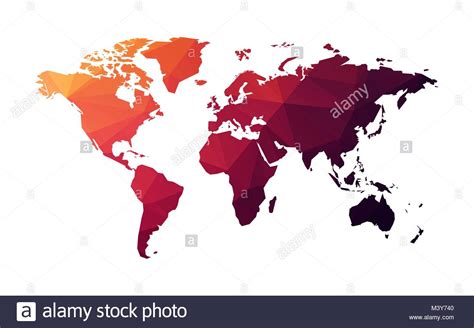 Red Geometric World Map Stock Vector Image And Art Alamy