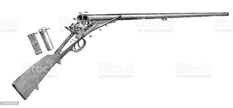 Lefaucheux Hunting Rifle Open And Charge Stock Illustration Download