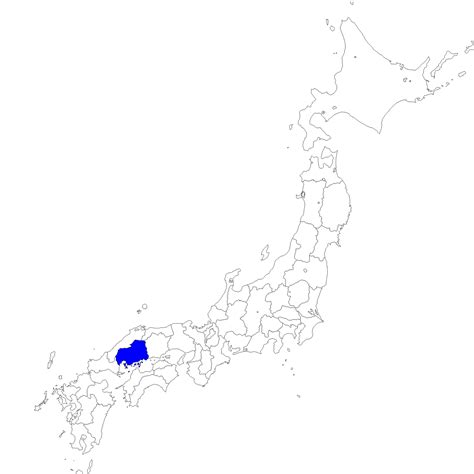 鳥取(1728) 島根(1725) 岡山(9740) 広島(11470) 山口(5564). 無料の日本地図イラスト集 － 広島県「日本地図内の位置」