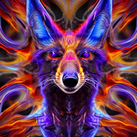 Purple Blue Flame Coyote Fire Psychdelic By Giuseppedirosso On Deviantart