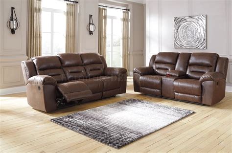 Stoneland Motion Sofa And Loveseat Set 39904 In Brown By Ashley
