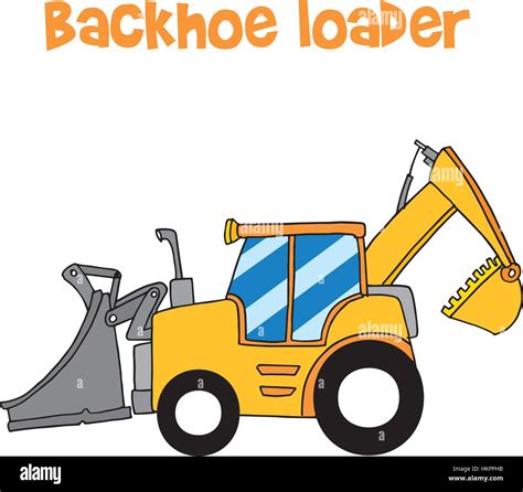 Yellow Backhoe Loader Vector Art Stock Vector Art And Illustration