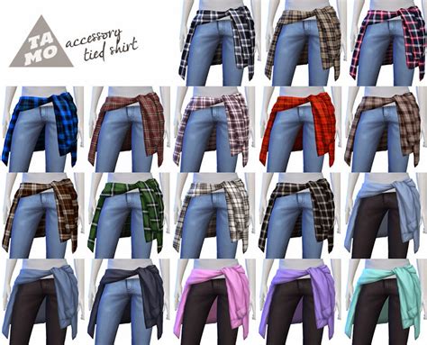 My Sims 4 Blog Accessory Tied Shirt For Males And Females By Tamo