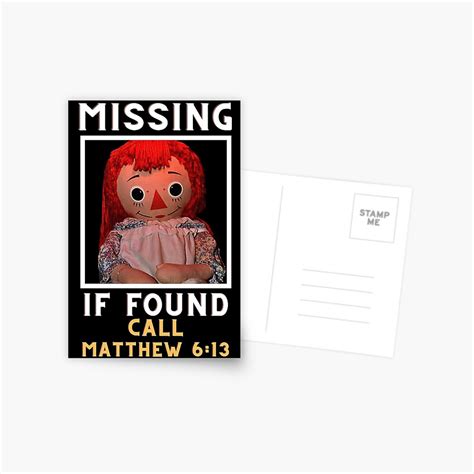 Annabelle Doll Escaped Missing Tiktok Call Matthew Postcard By