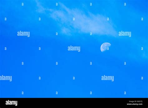 Half Moon In Daylight Stock Photo Alamy