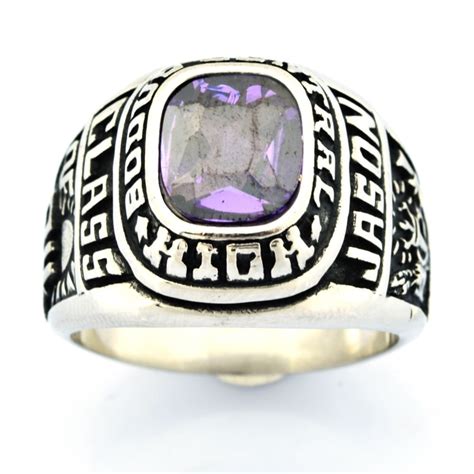 Stainless Steel Jewelry High School Class Ring Violet Cz Fsr08w76v In