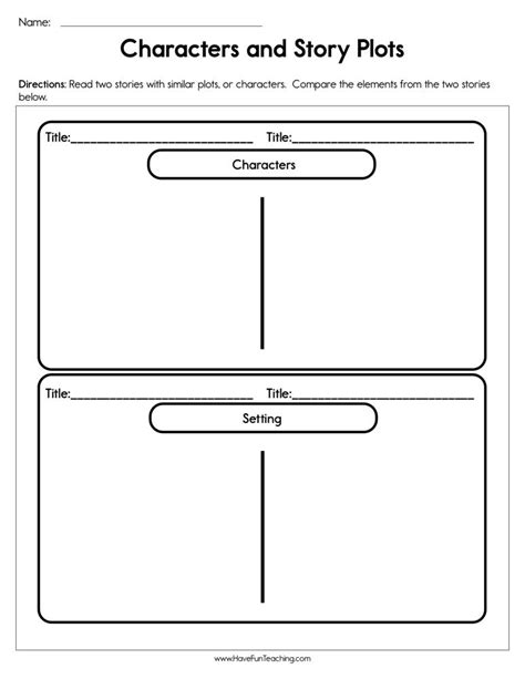 Characters And Story Plots Worksheet By Teach Simple