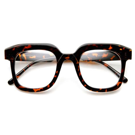 Retro Fashion Bold Thick Geek Square Horn Rimmed Glasses Sunglassla