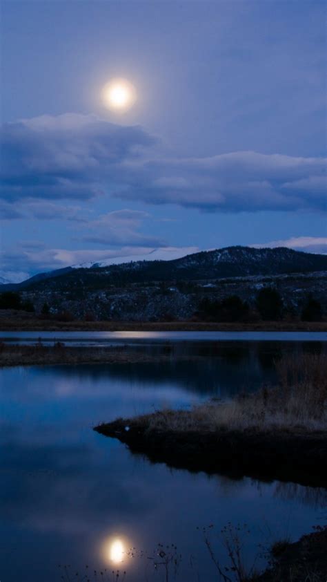 Night Wallpaper Night River Lake Mountains Sky 104241 1080x1920